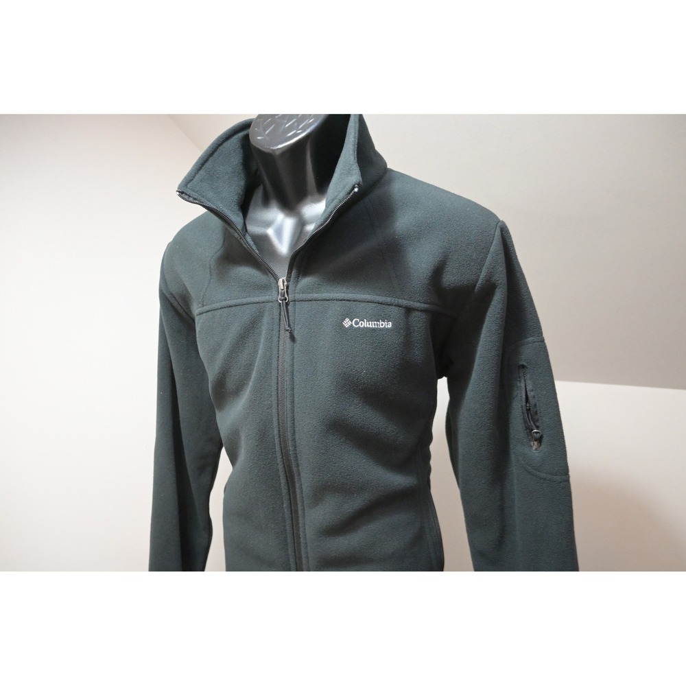Columbia Fleece Jacket Womens XL Black Full Zip Mock Neck Excellent